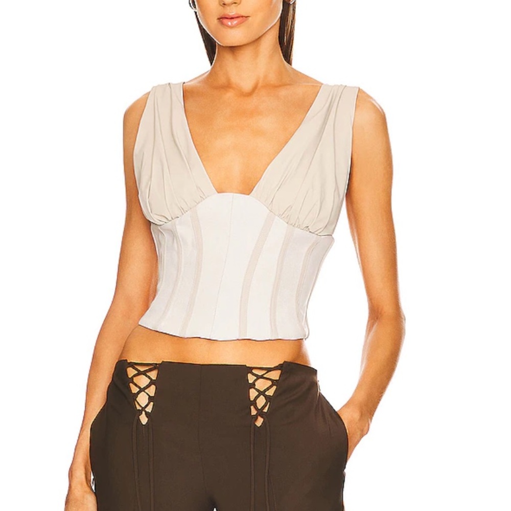NEW Paris Georgia Maeve Bodice Top in Stone & Fawn